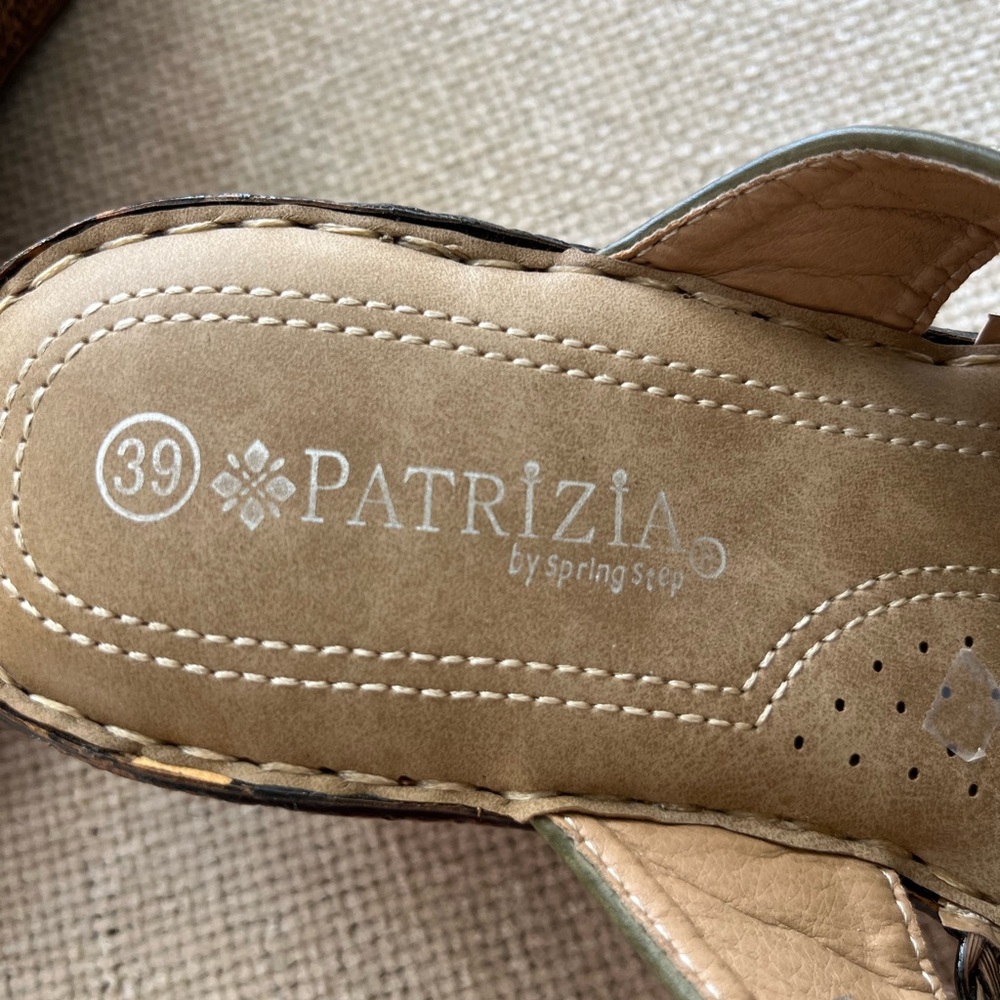 Patrizia Pitaya Olive Green Wedge Slip On Sandals Size 39 - Picture 4 of 9